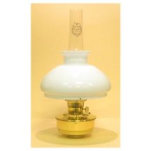Aladdin matala pöytälamppu opaalilasikuvulla, messinki